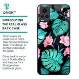 Tropical Leaves & Pink Flowers Glass Case for Vivo Y73