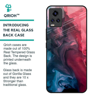 Blue & Red Smoke Glass Case for Vivo Y73