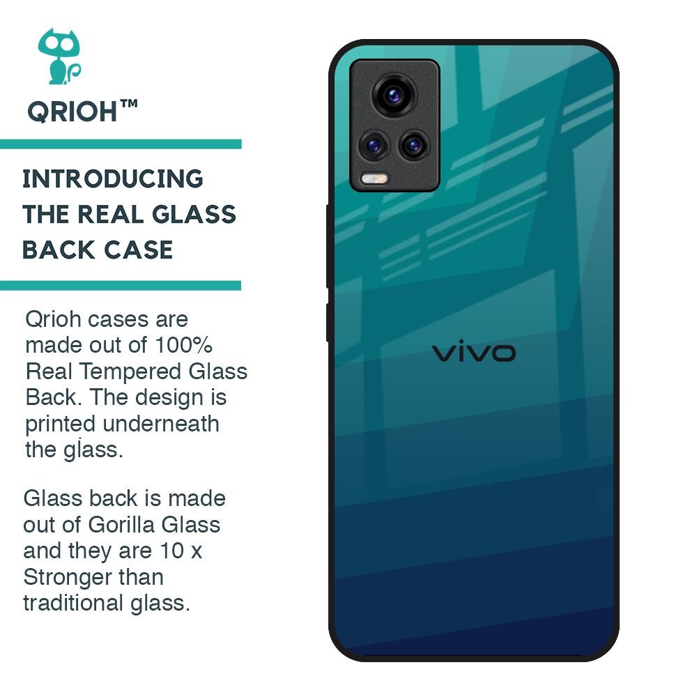 Green Triangle Pattern Glass Case for Vivo Y73