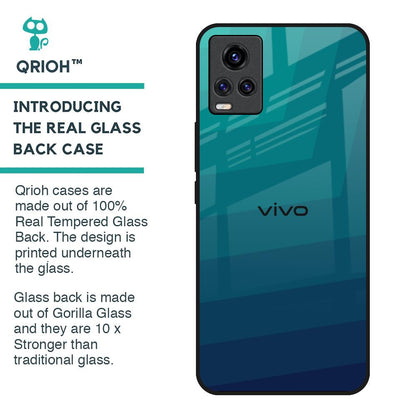 Green Triangle Pattern Glass Case for Vivo Y73