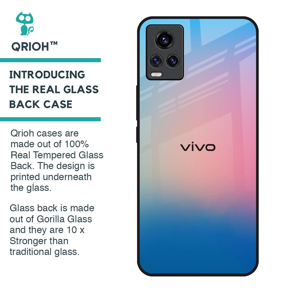 Blue & Pink Ombre Glass case for Vivo Y73