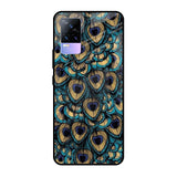 Peacock Feathers Vivo Y73 Glass Cases & Covers Online