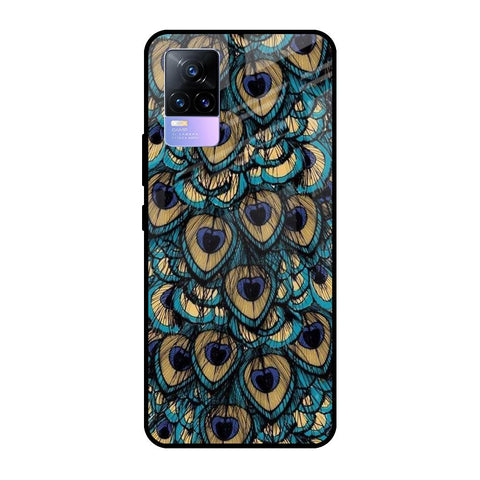 Peacock Feathers Vivo Y73 Glass Cases & Covers Online