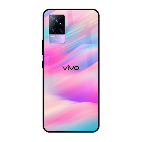 Colorful Waves Vivo Y73 Glass Cases & Covers Online