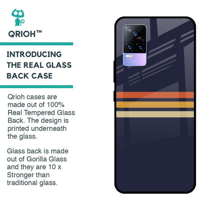 Tricolor Stripes Glass Case For Vivo Y73