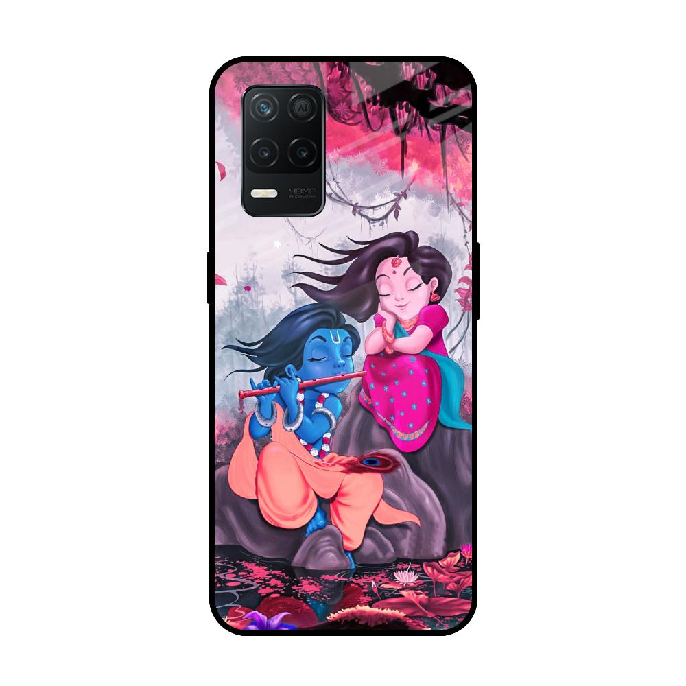 Radha Krishna Art Realme 8 5G Glass Back Cover Online