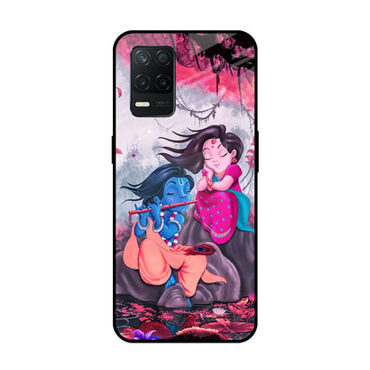 Radha Krishna Art Realme 8 5G Glass Back Cover Online