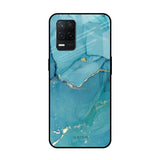 Blue Golden Glitter Realme 8 5G Glass Back Cover Online