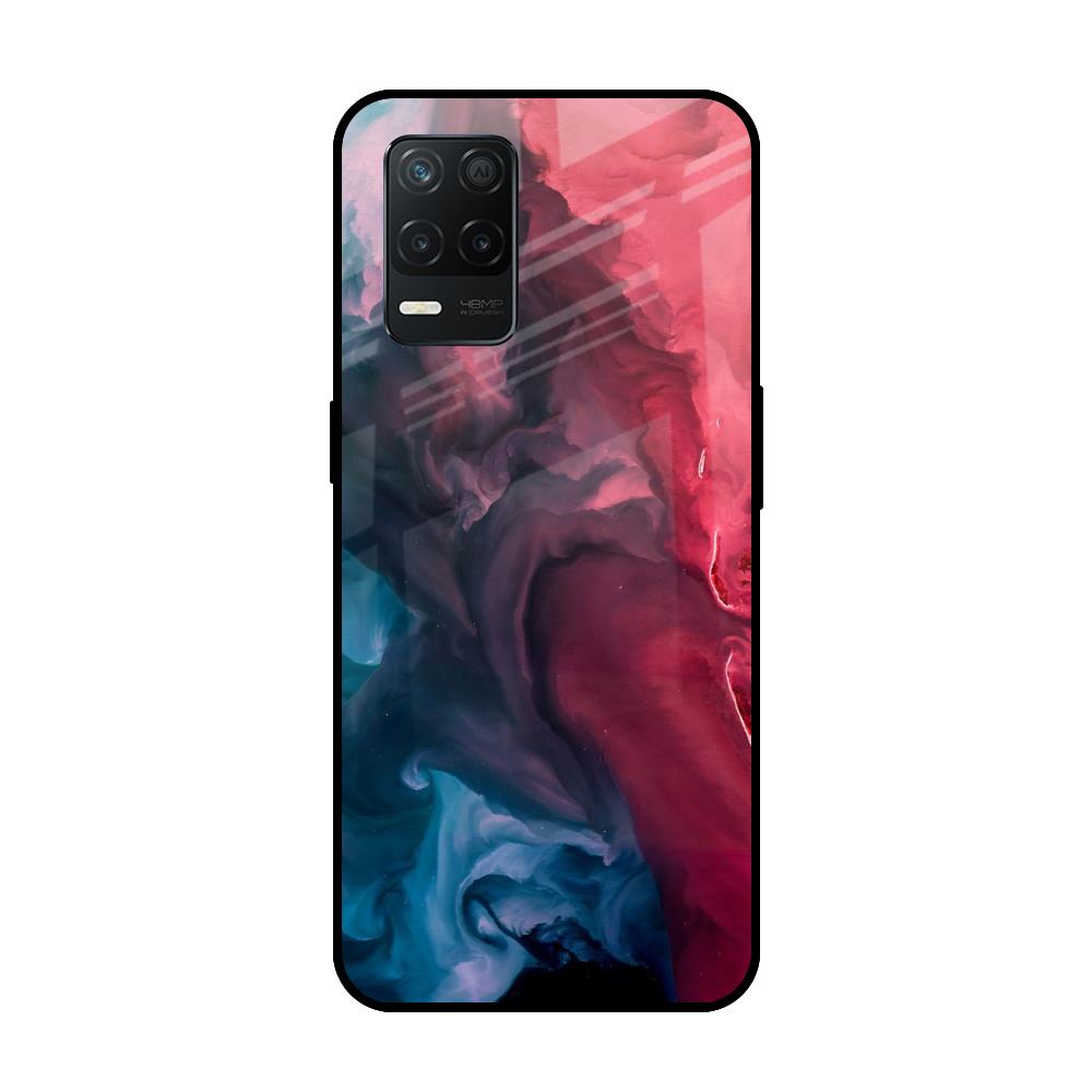 Blue & Red Smoke Realme 8 5G Glass Back Cover Online
