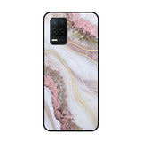 Pink & Gold Gllitter Marble Realme 8 5G Glass Back Cover Online