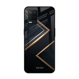 Sleek Golden & Navy Realme 8 5G Glass Back Cover Online
