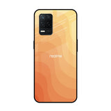 Orange Curve Pattern Realme 8 5G Glass Back Cover Online