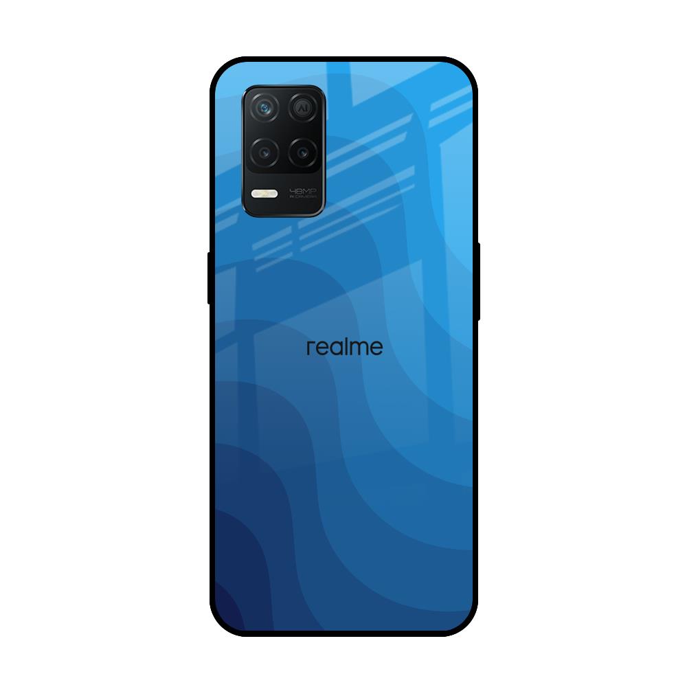 Blue Wave Abstract Realme 8 5G Glass Back Cover Online