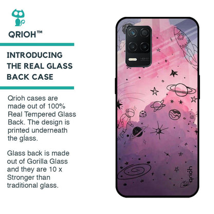 Space Doodles Glass Case for Realme 8 5G
