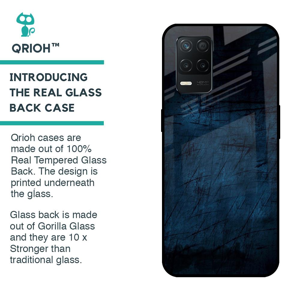 Dark Blue Grunge Glass Case for Realme 8 5G