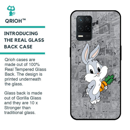Cute Baby Bunny Glass Case for Realme 8 5G