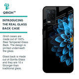 Half Blue Flower Glass Case for Realme 8 5G