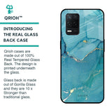 Blue Golden Glitter Glass Case for Realme 8 5G
