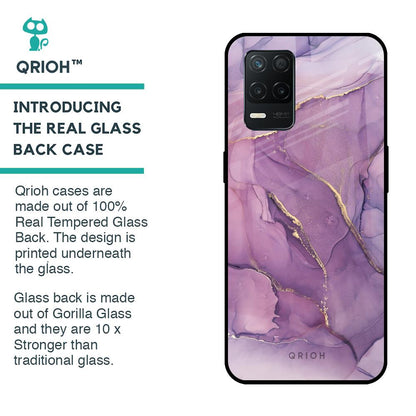 Purple Gold Marble Glass Case for Realme 8 5G