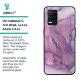 Purple Gold Marble Glass Case for Realme 8 5G