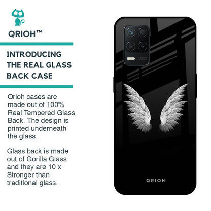 White Angel Wings Glass Case for Realme 8 5G
