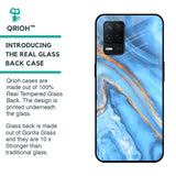 Vibrant Blue Marble Glass Case for Realme 8 5G