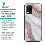 Pink & Gold Gllitter Marble Glass Case for Realme 8 5G