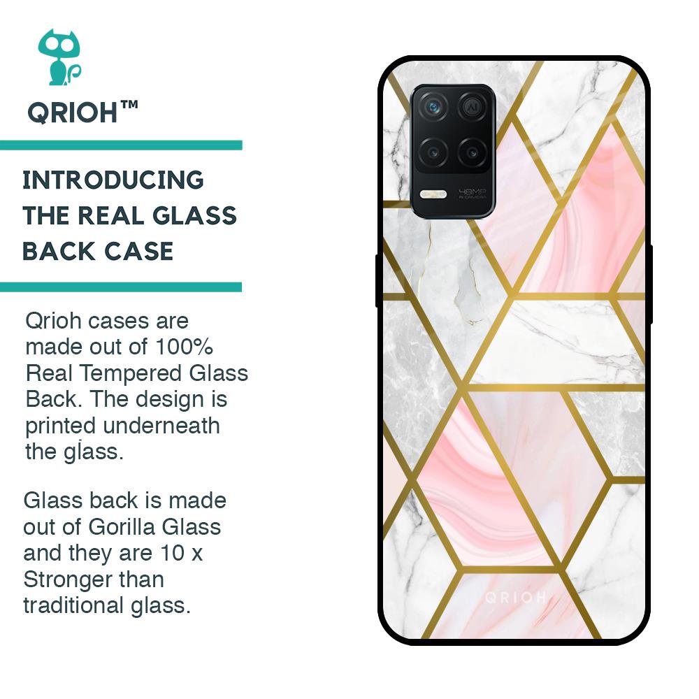 Geometrical Marble Glass Case for Realme 8 5G