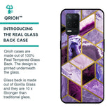 Purple Rhombus Marble Glass Case for Realme 8 5G