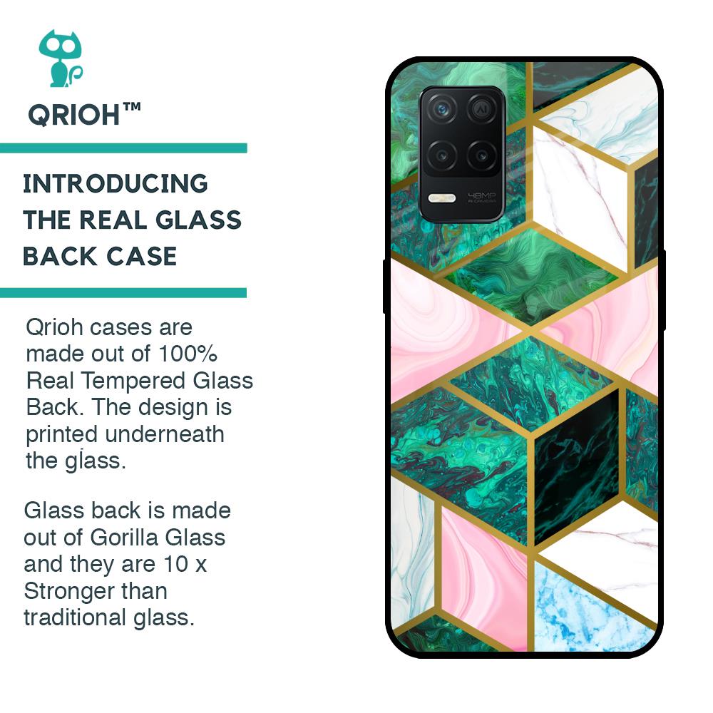 Seamless Green Marble Glass Case for Realme 8 5G