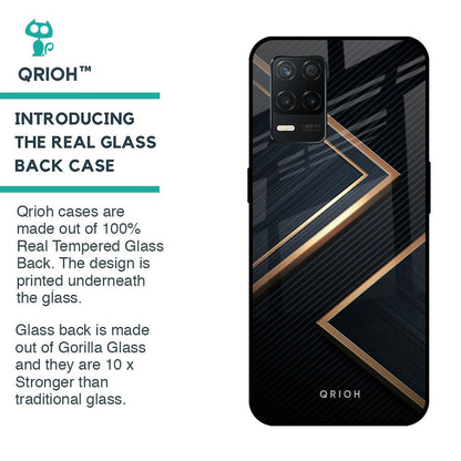 Sleek Golden & Navy Glass Case for Realme 8 5G