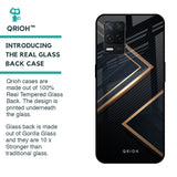Sleek Golden & Navy Glass Case for Realme 8 5G