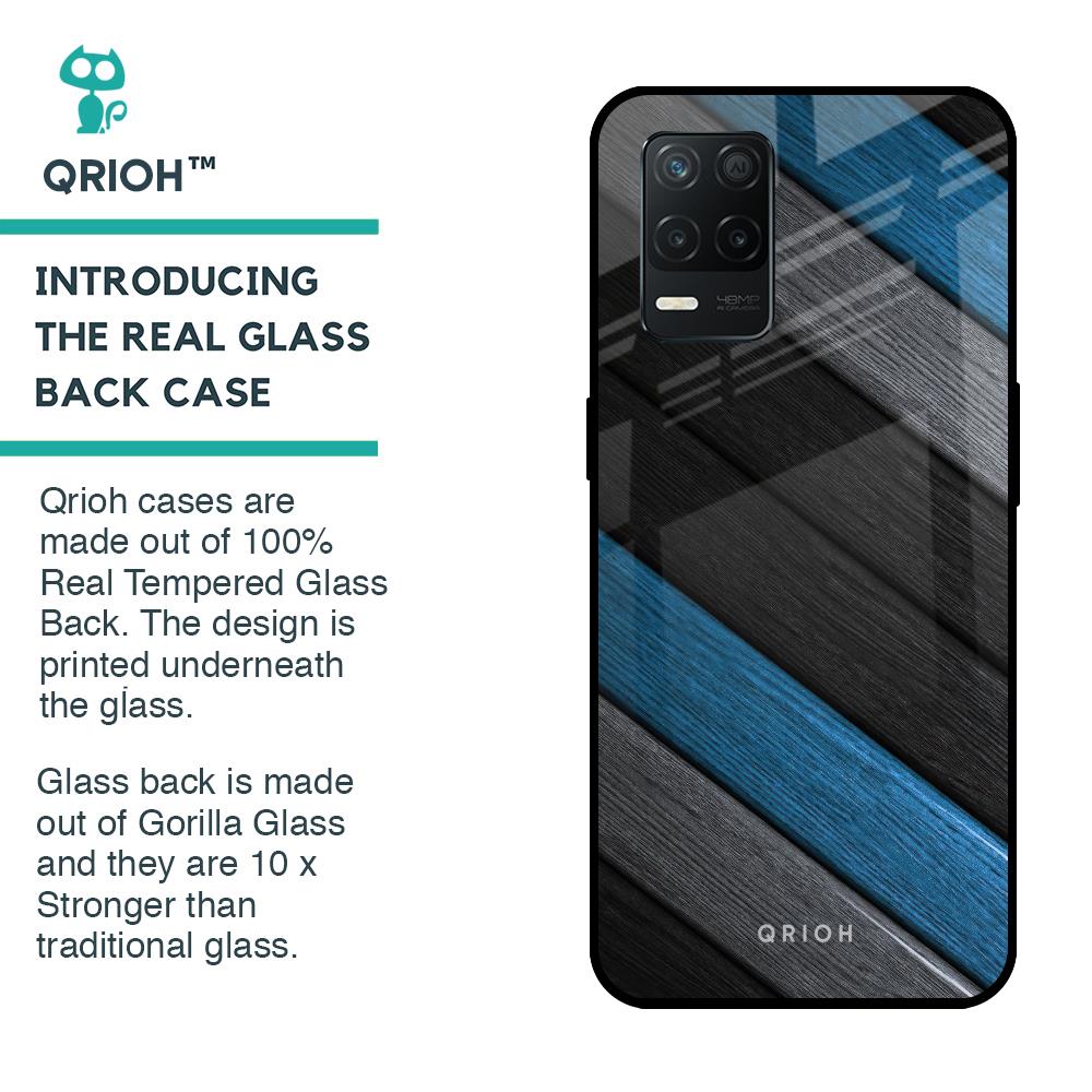 Multicolor Wooden Effect Glass Case for Realme 8 5G