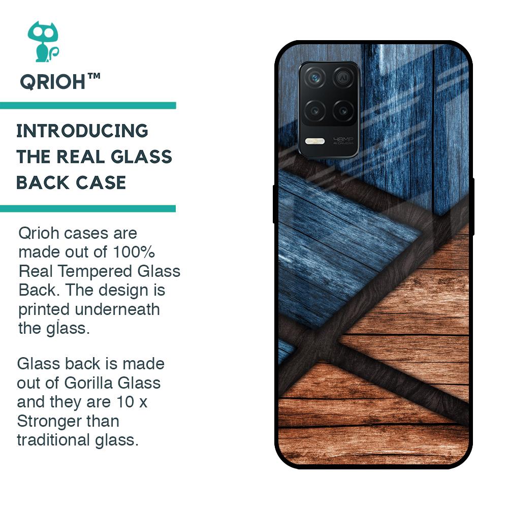 Wooden Tiles Glass Case for Realme 8 5G