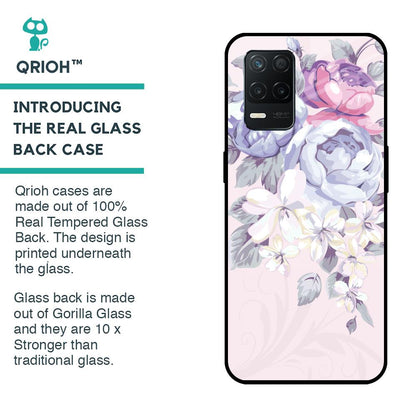 Elegant Floral Glass case for Realme 8 5G