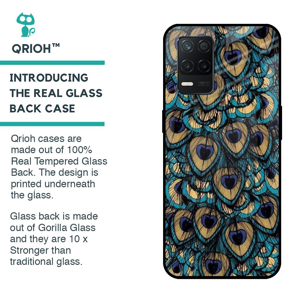 Peacock Feathers Glass case for Realme 8 5G