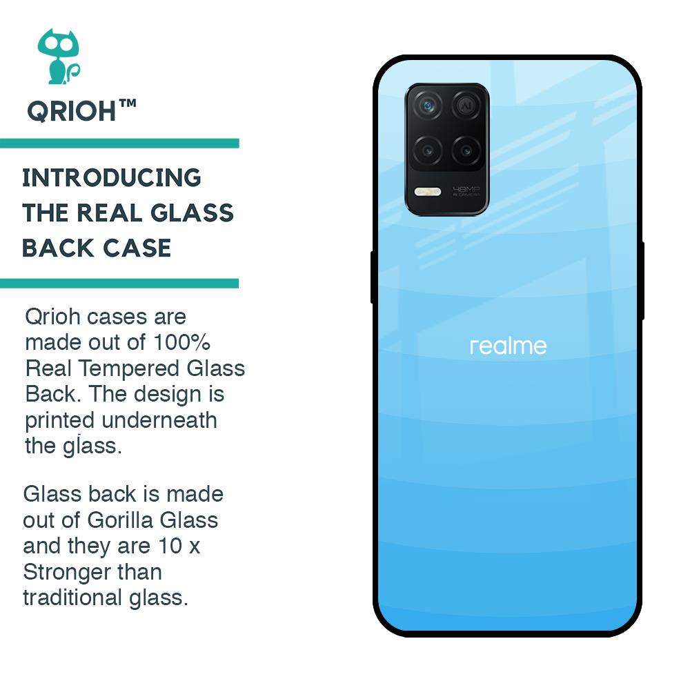 Wavy Blue Pattern Glass Case for Realme 8 5G
