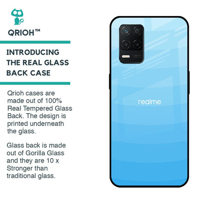 Wavy Blue Pattern Glass Case for Realme 8 5G