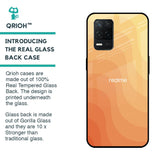 Orange Curve Pattern Glass Case for Realme 8 5G