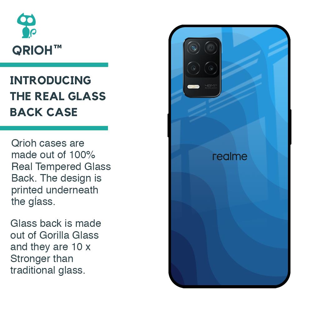Blue Wave Abstract Glass Case for Realme 8 5G