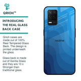 Blue Wave Abstract Glass Case for Realme 8 5G