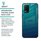 Green Triangle Pattern Glass Case for Realme 8 5G