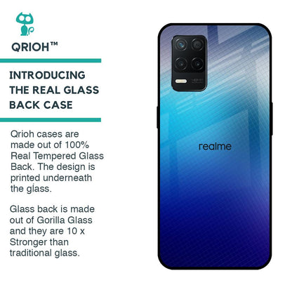 Blue Rhombus Pattern Glass Case for Realme 8 5G