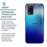 Blue Rhombus Pattern Glass Case for Realme 8 5G