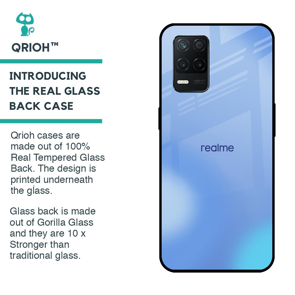 Vibrant Blue Texture Glass Case for Realme 8 5G