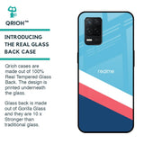 Pink & White Stripes Glass Case For Realme 8 5G
