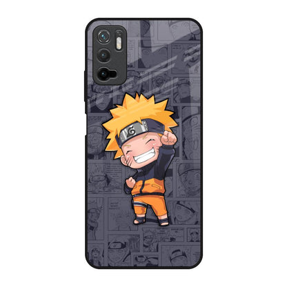Orange Chubby Poco M3 Pro Glass Back Cover Online