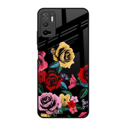 Floral Decorative Poco M3 Pro Glass Back Cover Online
