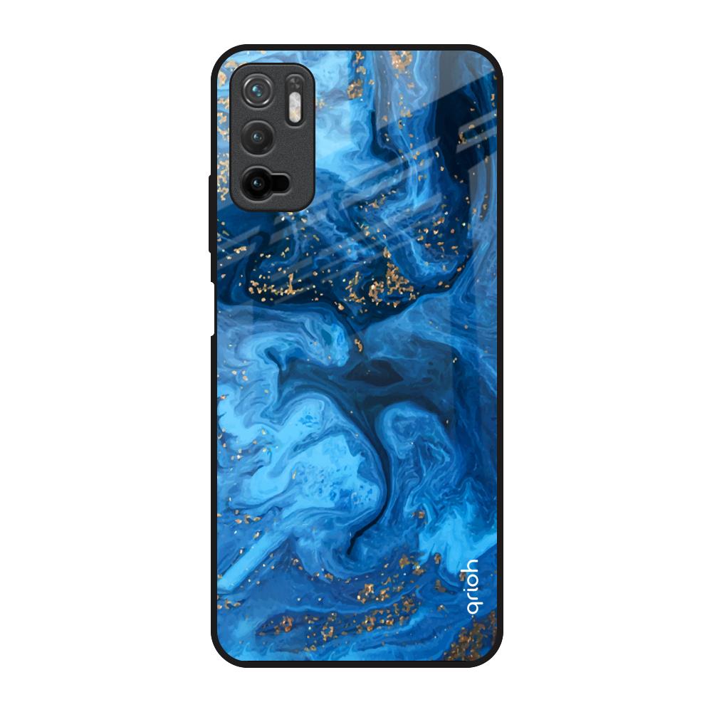 Gold Sprinkle Poco M3 Pro Glass Back Cover Online