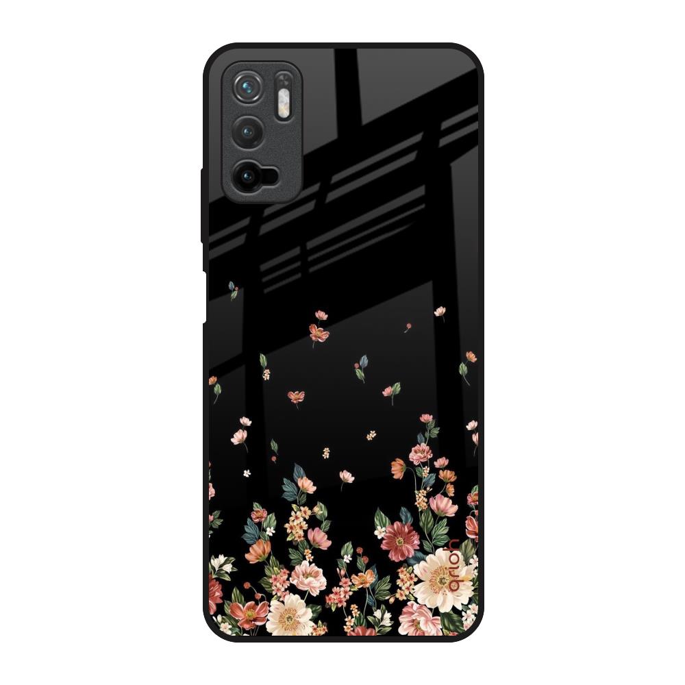 Floating Floral Print Poco M3 Pro Glass Back Cover Online